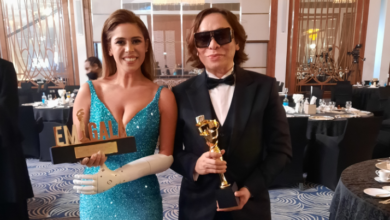 نجمة ليالي دبي ريتا اسبر تخطف الأضواء في حفل EMIGala الأول من نوعه في الشرق الأوسط في إطلالة بفستان المصمم العالمي Michael Cinco