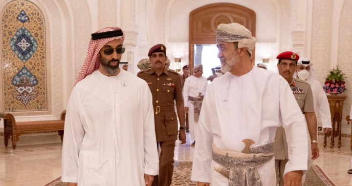 سلطان عمان وطحنون بن زايد يبحثان تعزيز تعاون البلدين