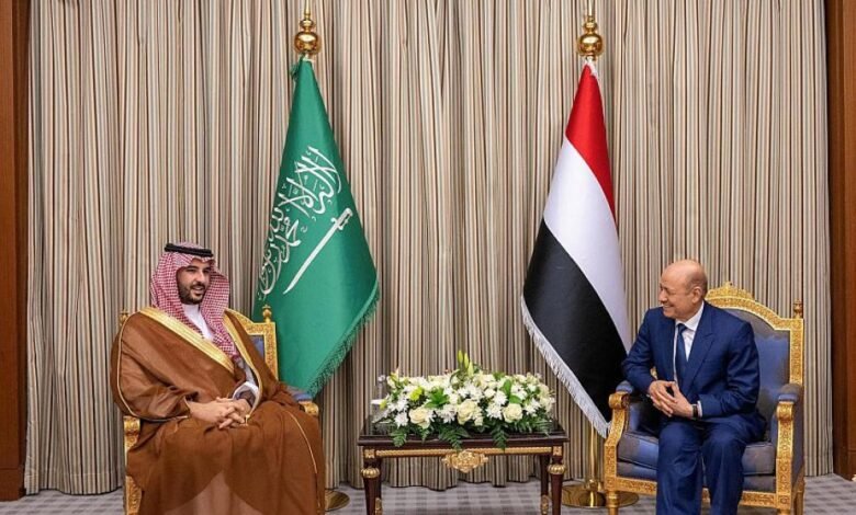وزير الدفاع السعودي والعليمي يبحثان السلام في اليمن